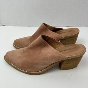 Jeffrey Campbell Sz 8 Favela2 Heeled Mules Slides Blush Pink Pointed Toe Western